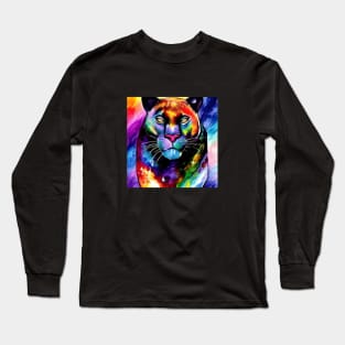 Panther / Cougar - Rainbow Colors Long Sleeve T-Shirt